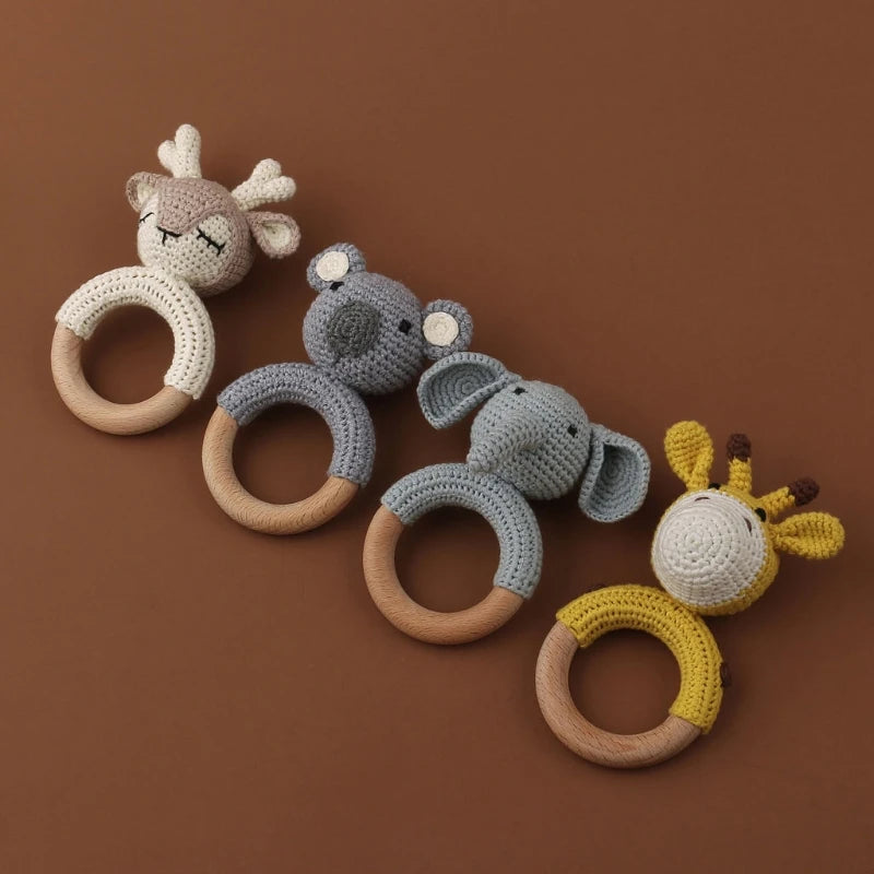 Wooden Bunny Crochet Rattle - Naia Boutique