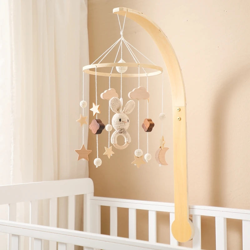 Whimsical Wooden Rabbit Crib Mobile - Naia Boutique