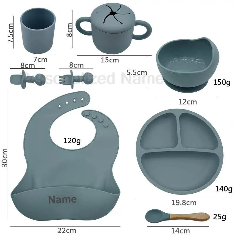 Personalized Baby Silicone Feeding Set - Naia Boutique