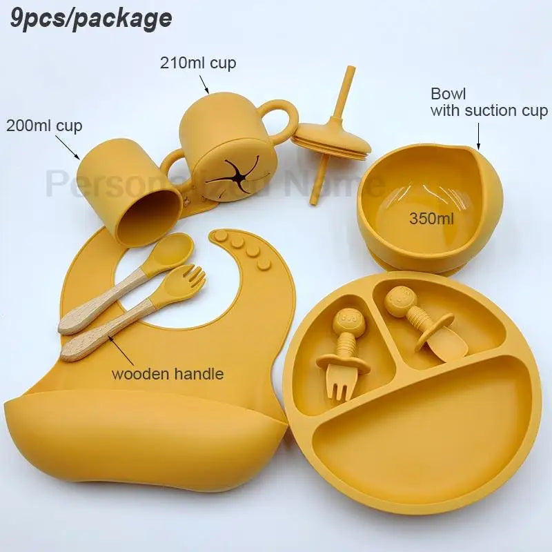 Personalized Baby Silicone Feeding Set - Naia Boutique