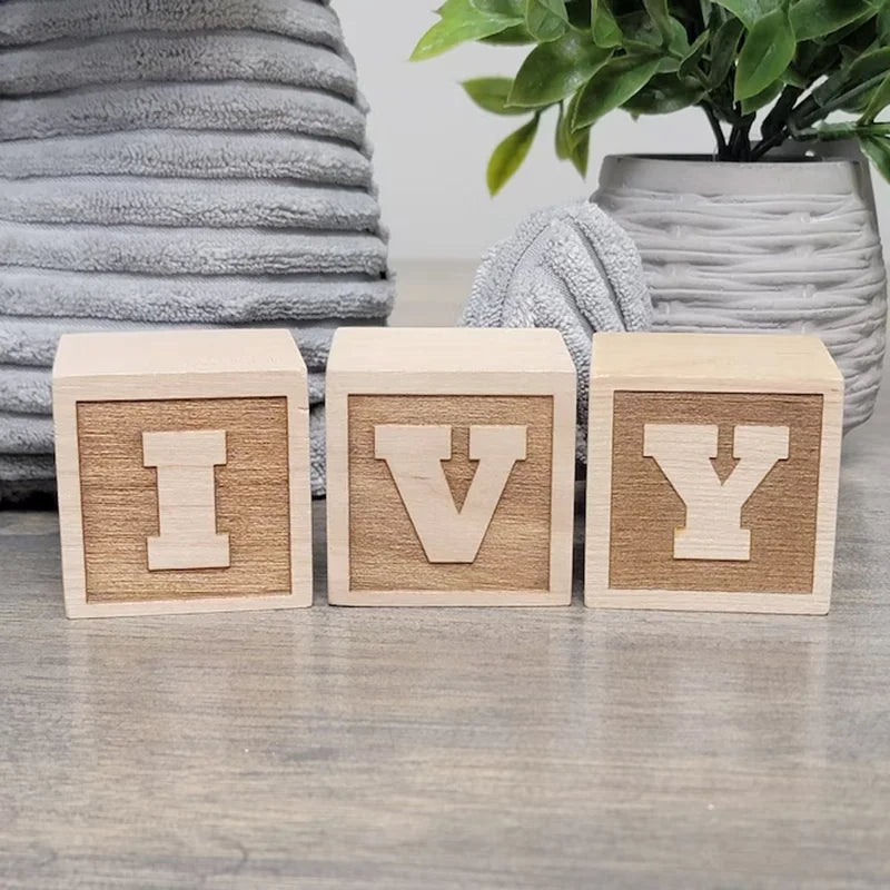 Personalized Wooden Name Blocks - Naia Boutique