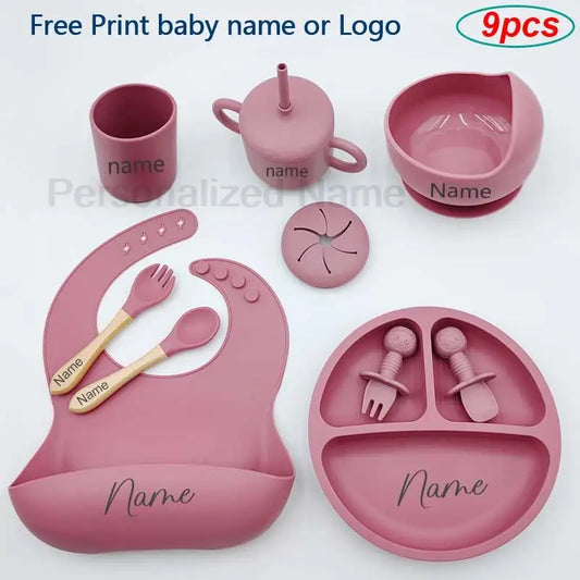 Personalized Baby Silicone Feeding Set - Naia Boutique