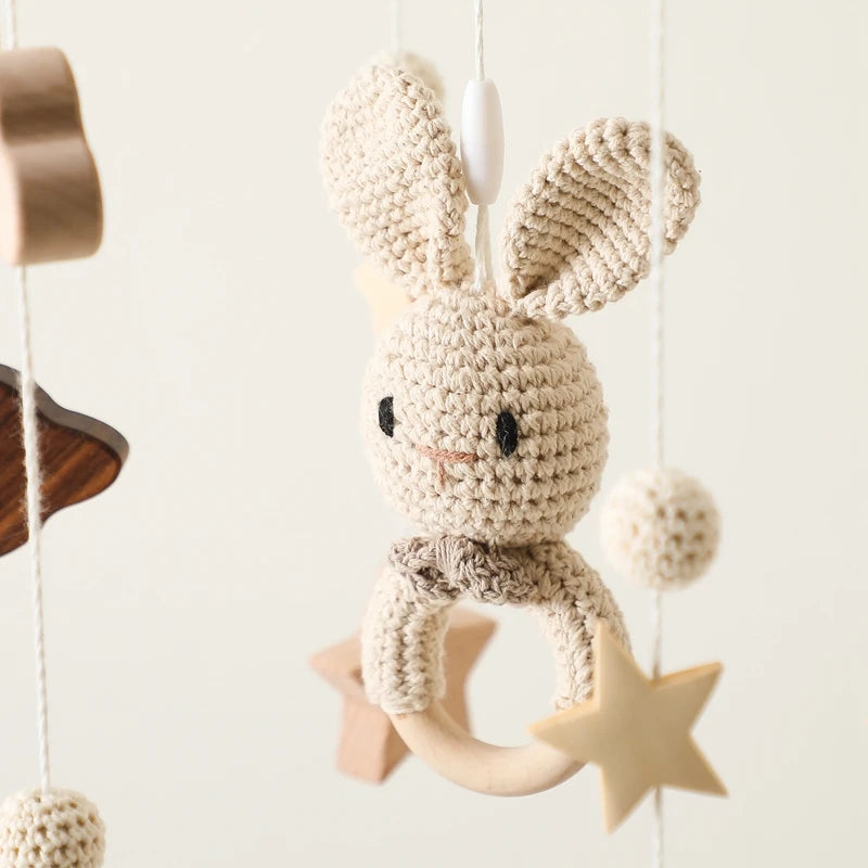 Whimsical Wooden Rabbit Crib Mobile - Naia Boutique