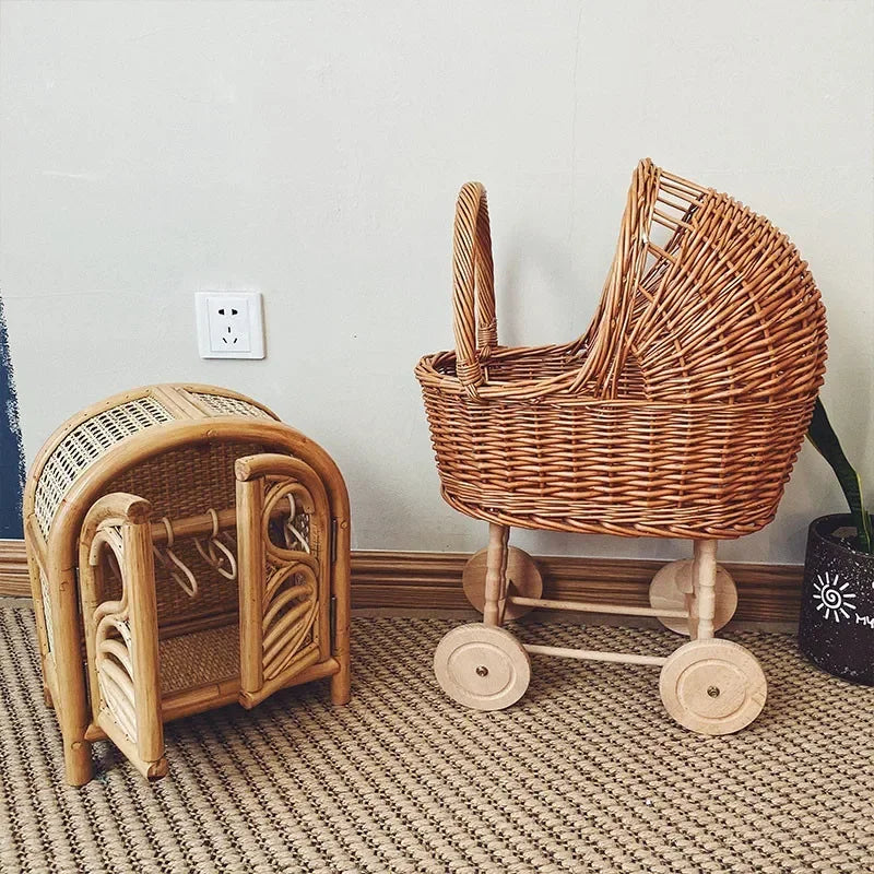 Retro Rattan Doll Stroller - Naia Boutique