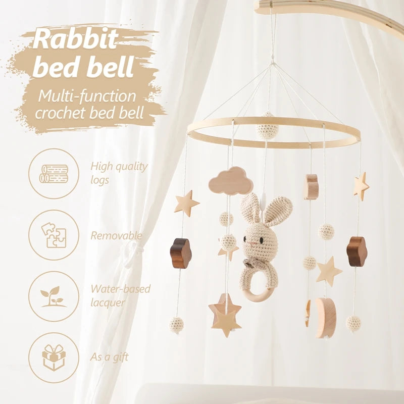 Whimsical Wooden Rabbit Crib Mobile - Naia Boutique