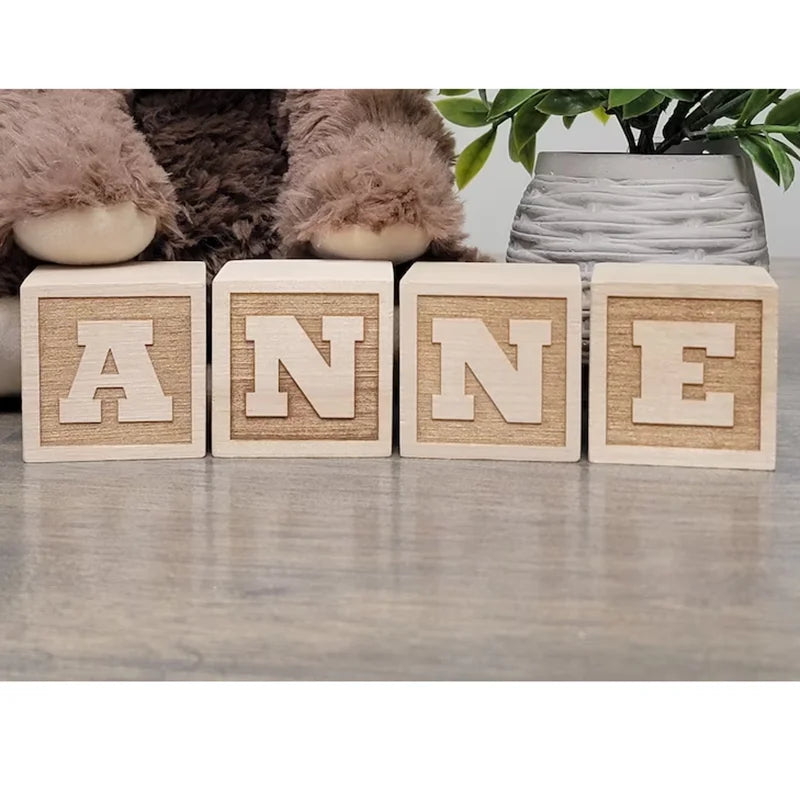 Personalized Wooden Name Blocks - Naia Boutique