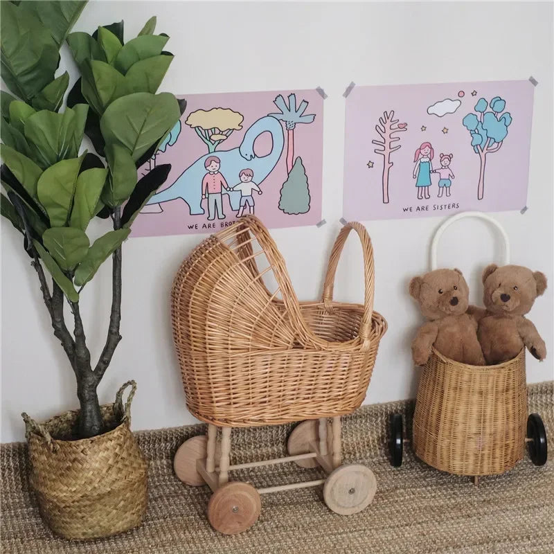 Retro Rattan Doll Stroller - Naia Boutique